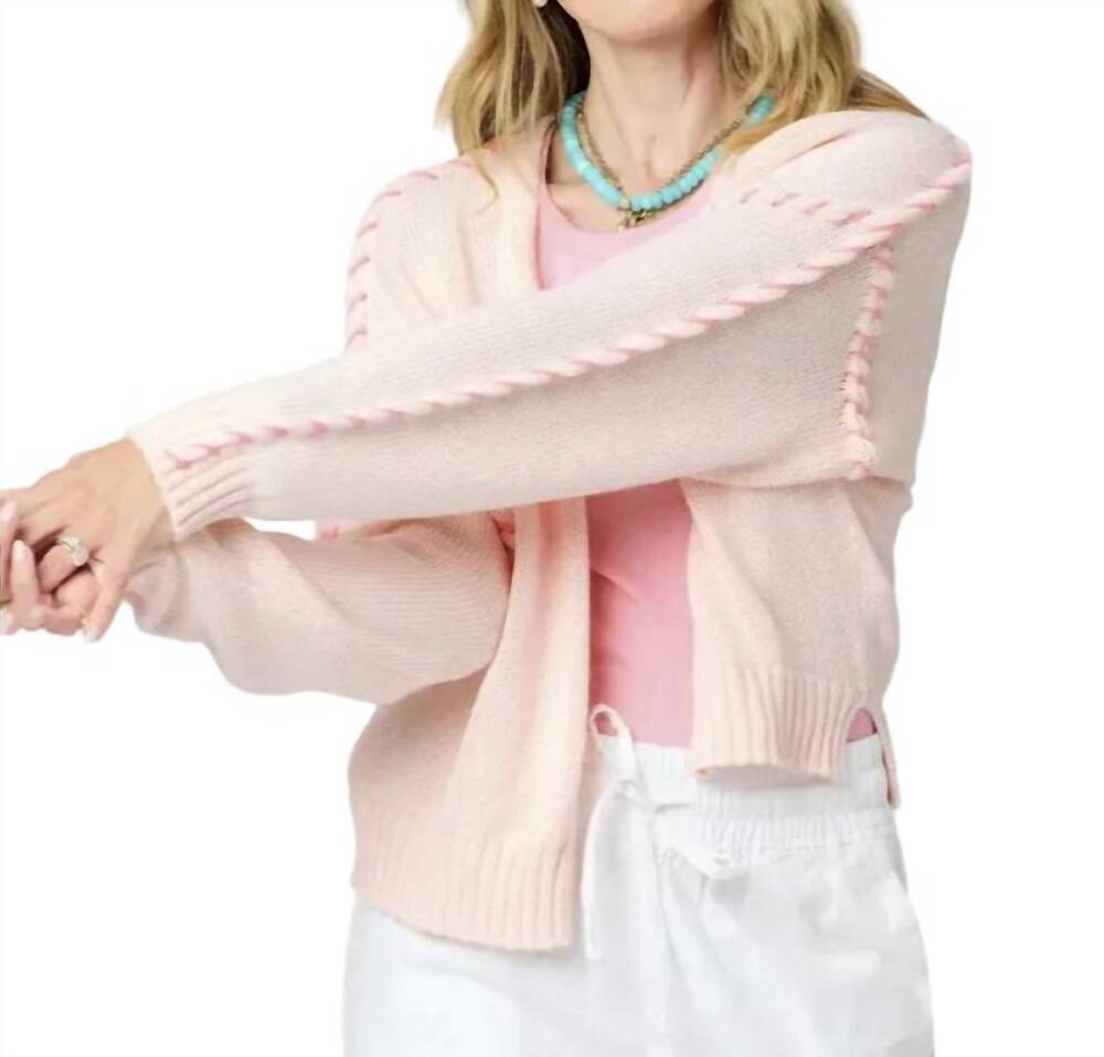 NEW KERRI ROSENTHAL sienna cardigan in sugar pink